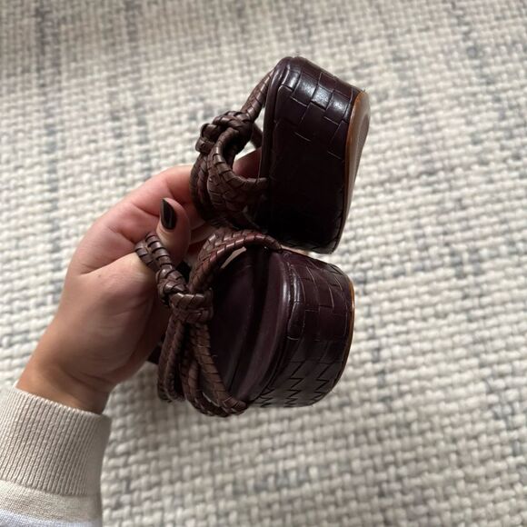 NEW Schutz Kathleen Braided Leather Platform Sandal 11 - Picture 4 of 7